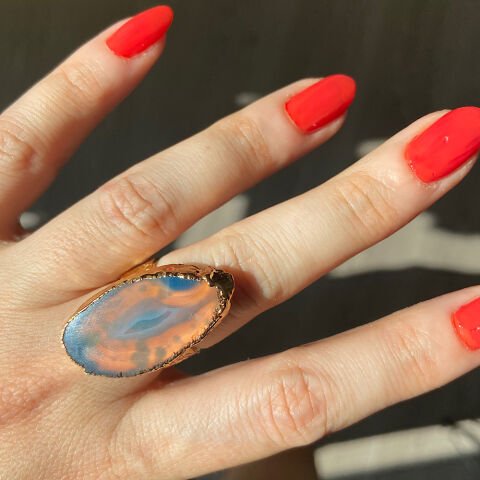 Dominic Island Agat Doğal Taş Yüzük