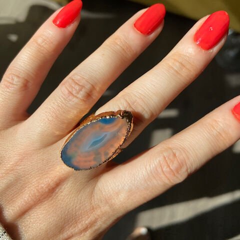 Dominic Island Agat Doğal Taş Yüzük