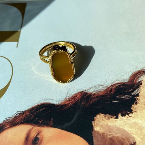 Gobi Agat Doğal Taş Yüzük