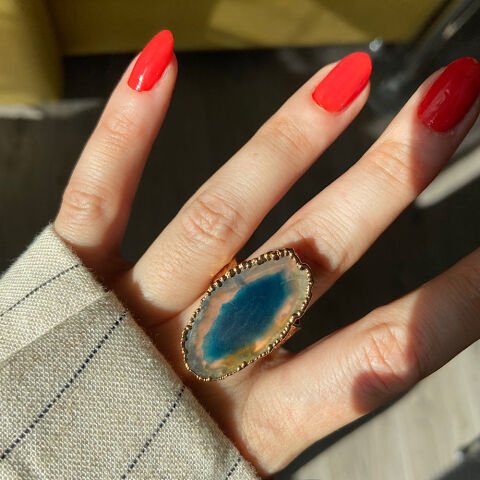 Bodrum Agat Doğal Taş Yüzük