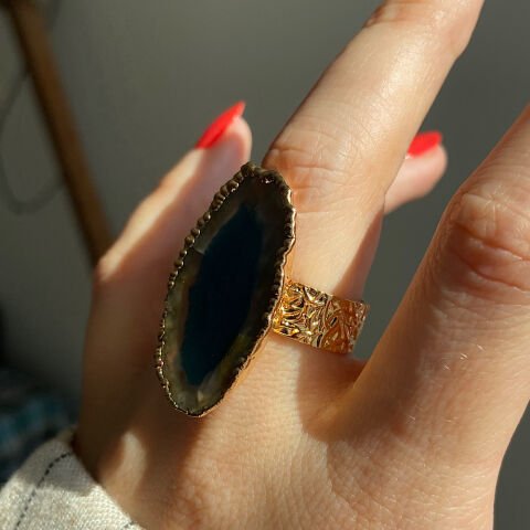 Bodrum Agat Doğal Taş Yüzük