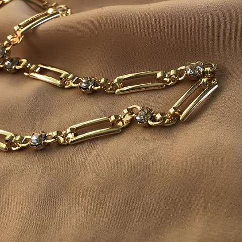 Vintage Taşlı Zincir Choker