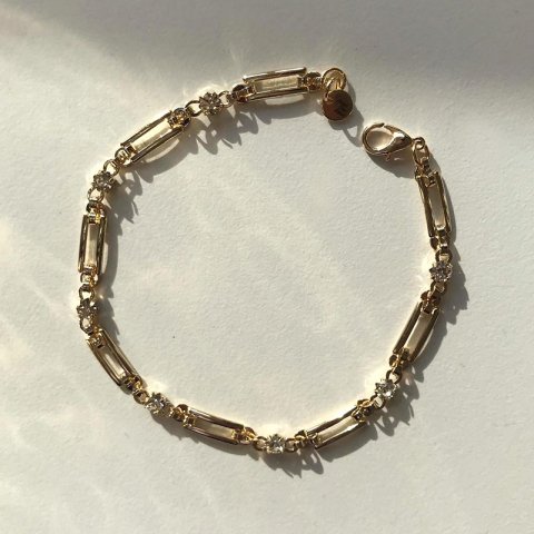 Vintage Taşlı Zincir Bileklik