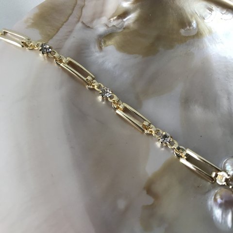 Vintage Taşlı Zincir Bileklik