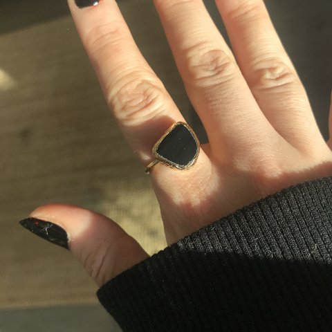 NORWAY 4 Siyah Agat Taşı Yüzük