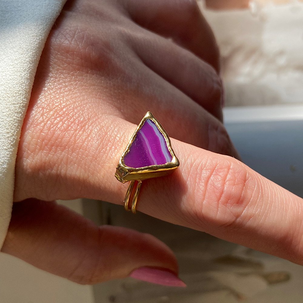 Procida 2 Agat Doğal Taş Yüzük