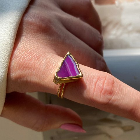 Procida 2 Agat Doğal Taş Yüzük