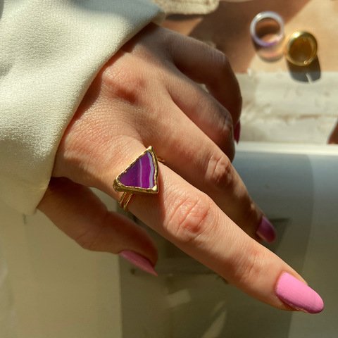 Procida 2 Agat Doğal Taş Yüzük