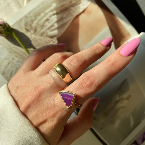 Procida 2 Agat Doğal Taş Yüzük