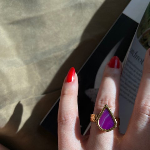 Hillier Lake Agat Doğal Taş Yüzük