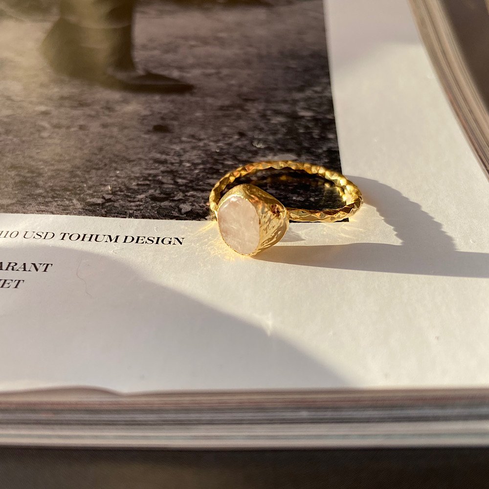 Kuvars Taş Minimal Yüzük