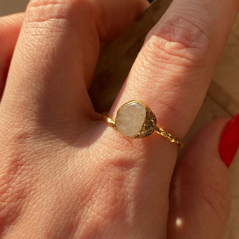 Kuvars Taş Minimal Yüzük