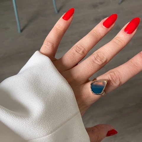 İbrice Agat Doğal Taş Yüzük