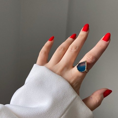 İbrice Agat Doğal Taş Yüzük