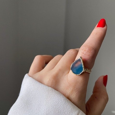 İbrice Agat Doğal Taş Yüzük