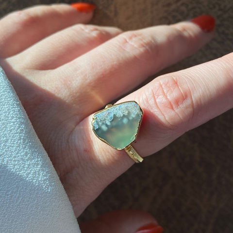 Lago Di Nemi Agat Doğal Taş Yüzük