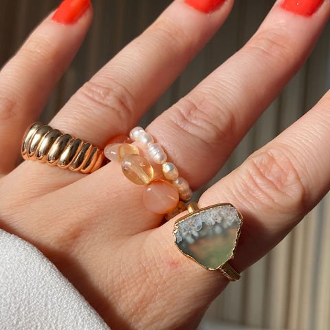 Lago Di Nemi Agat Doğal Taş Yüzük