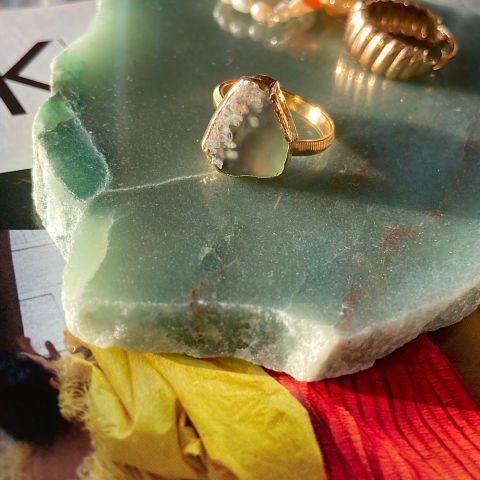 Lago Di Nemi Agat Doğal Taş Yüzük