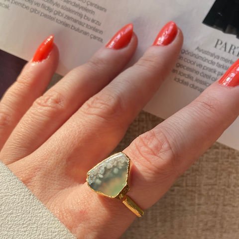 Lago Di Nemi Agat Doğal Taş Yüzük