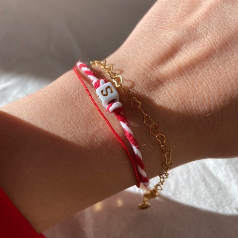 Harfli İkili Şans Bileklik Set