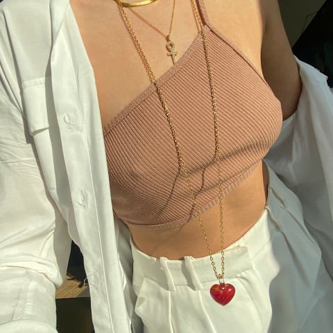 Ateşten Kalbe Uzun Kolye