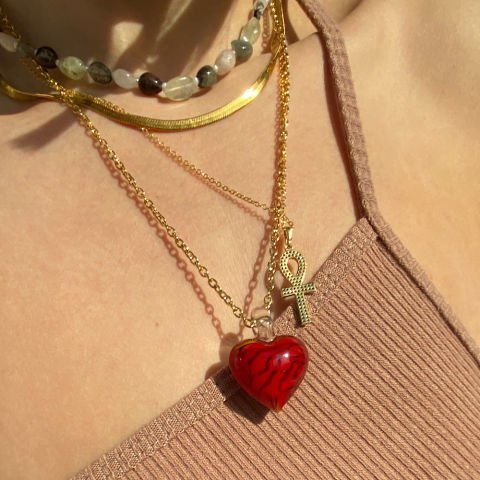 Ateşten Kalbe Uzun Kolye