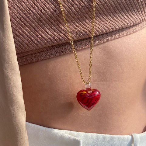 Ateşten Kalbe Uzun Kolye