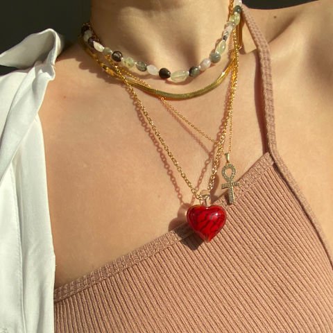Ateşten Kalbe Uzun Kolye