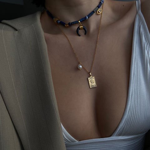 Elizabeth İncili Minimal Kolye