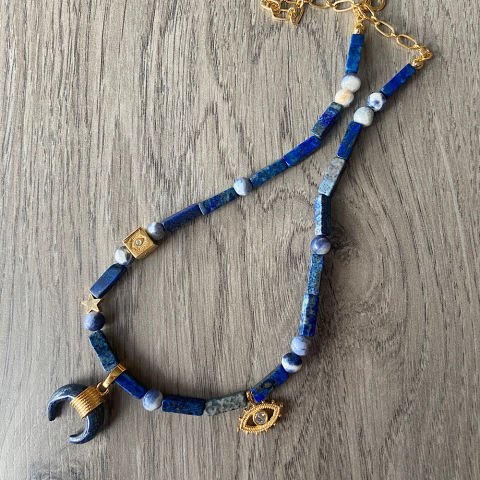 Lapis Lazuli Horn ve Göz Kolye