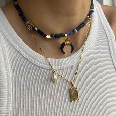 Lapis Lazuli Horn ve Göz Kolye