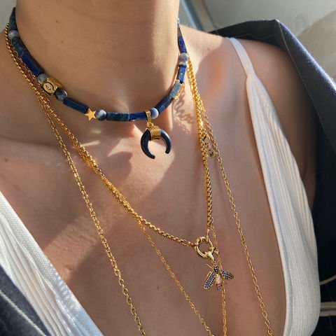 Lapis Lazuli Horn ve Göz Kolye