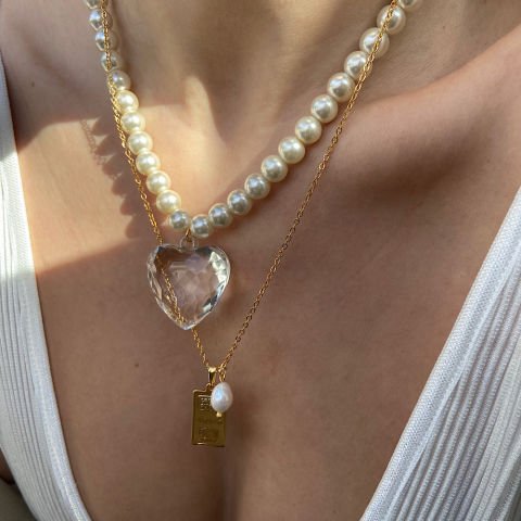 Şeffaf Pure Kalp Kolye