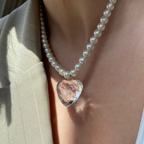 Şeffaf Pure Kalp Kolye