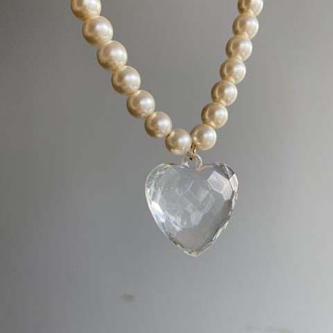 Şeffaf Pure Kalp Kolye