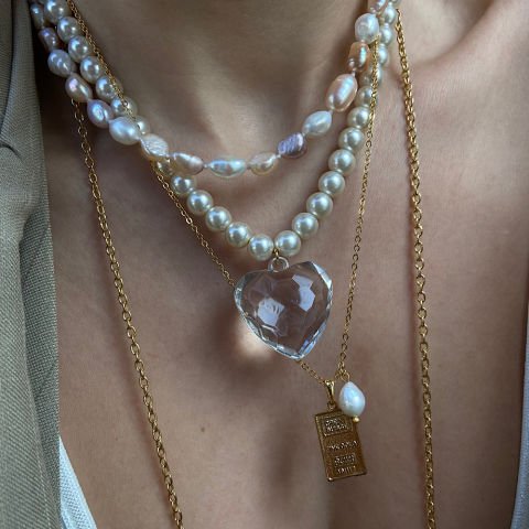 Şeffaf Pure Kalp Kolye