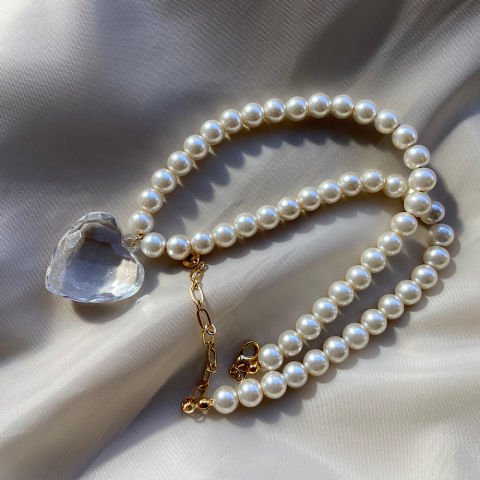 Şeffaf Pure Kalp Kolye