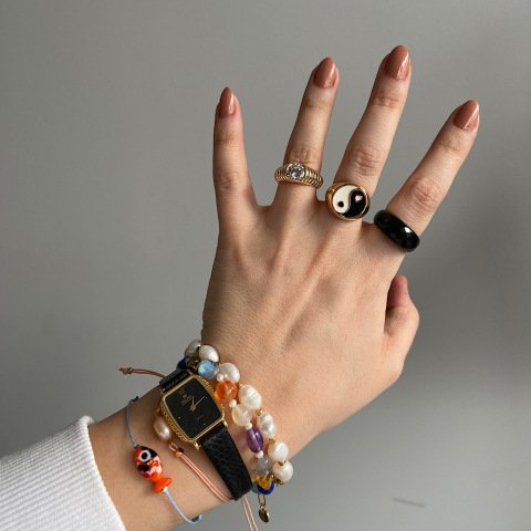 Fasetli Bold Oniks Yüzük