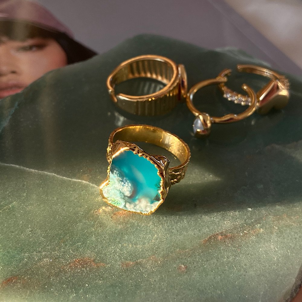 Mykonos Agat Doğal Taş Yüzük