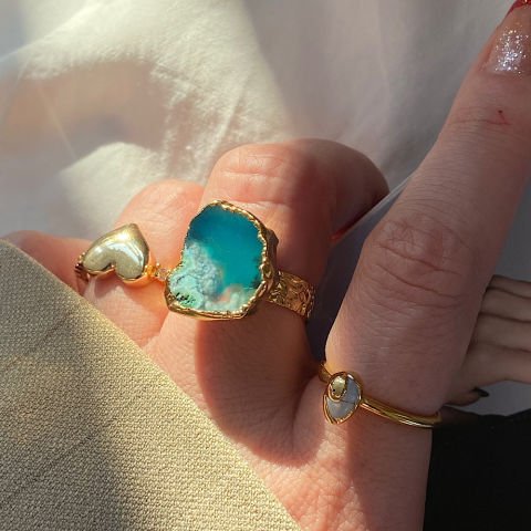 Mykonos Agat Doğal Taş Yüzük