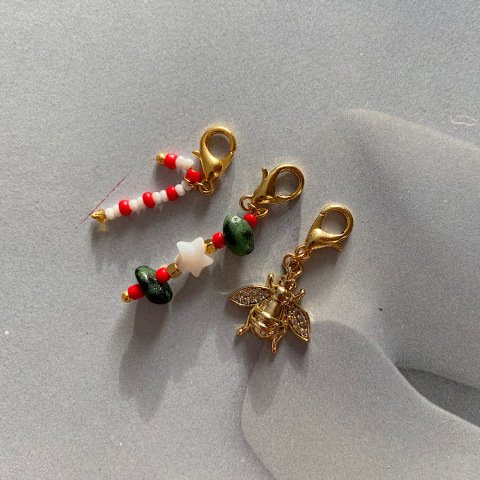 Arılı Taşlı Charm Set