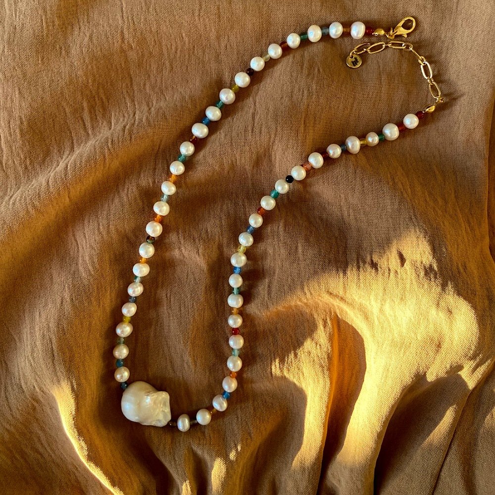 Rainbow Barok İnci Kolye