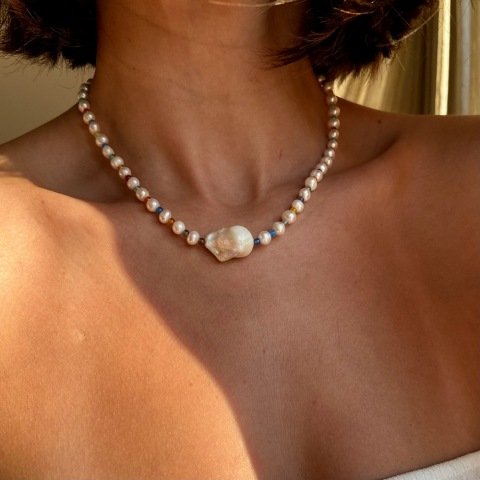 Rainbow Barok İnci Kolye