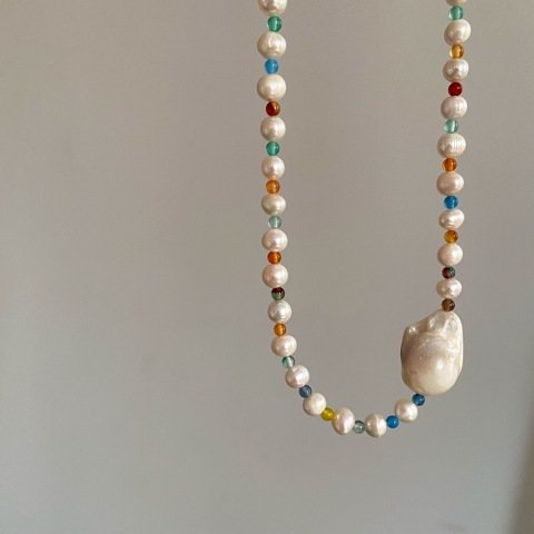 Rainbow Barok İnci Kolye