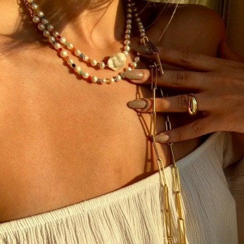 Rainbow Barok İnci Kolye