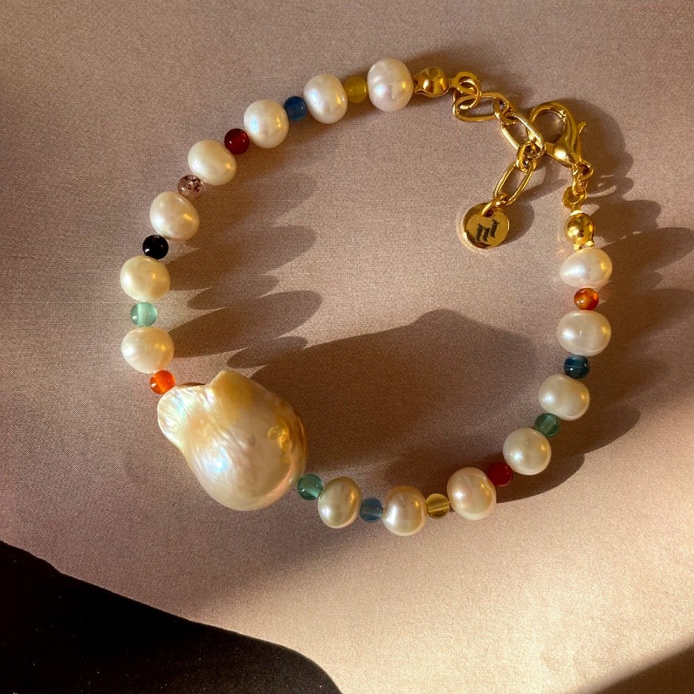 Rainbow Barok İnci Bileklik