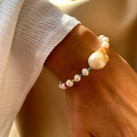 Rainbow Barok İnci Bileklik