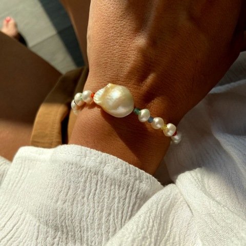 Rainbow Barok İnci Bileklik