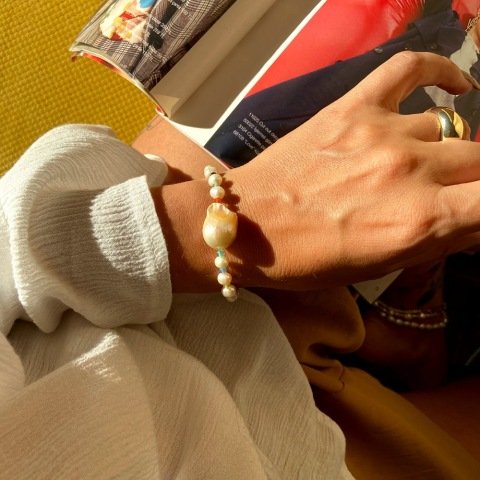 Rainbow Barok İnci Bileklik