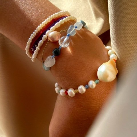 Rainbow Barok İnci Bileklik